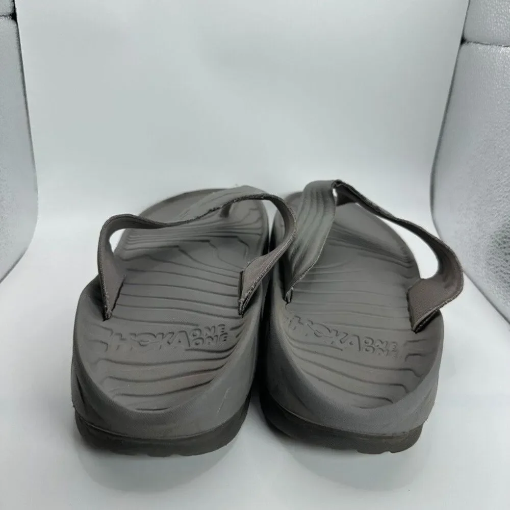 Hoka One‎ One ORA Recovery Flip Flops Mens Size 13 Gray Cushioned